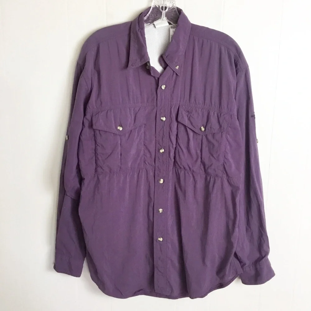 The North Face Purple Long Sleeve Mens Hiking Shirt  Size S